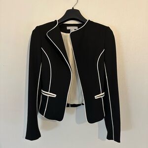 H&M Black Blazer Jacket with White Piped Trim